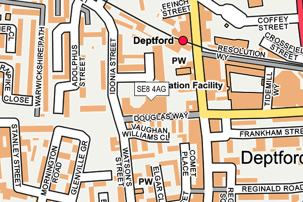 SE8 4AG map - OS OpenMap – Local (Ordnance Survey)