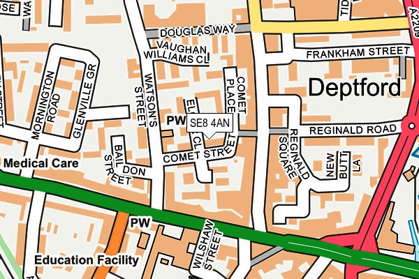 SE8 4AN map - OS OpenMap – Local (Ordnance Survey)