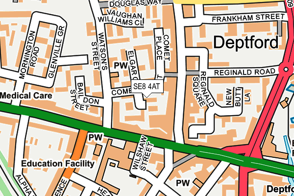 SE8 4AT map - OS OpenMap – Local (Ordnance Survey)