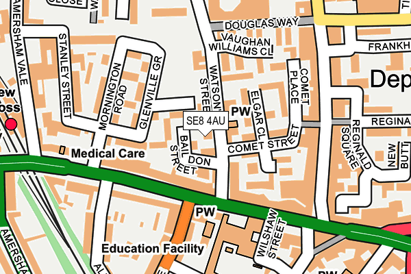 SE8 4AU map - OS OpenMap – Local (Ordnance Survey)