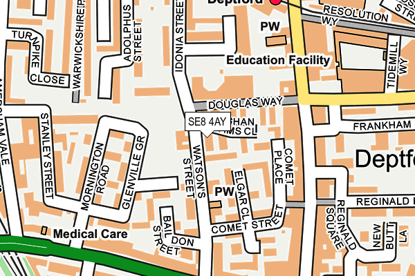 SE8 4AY map - OS OpenMap – Local (Ordnance Survey)