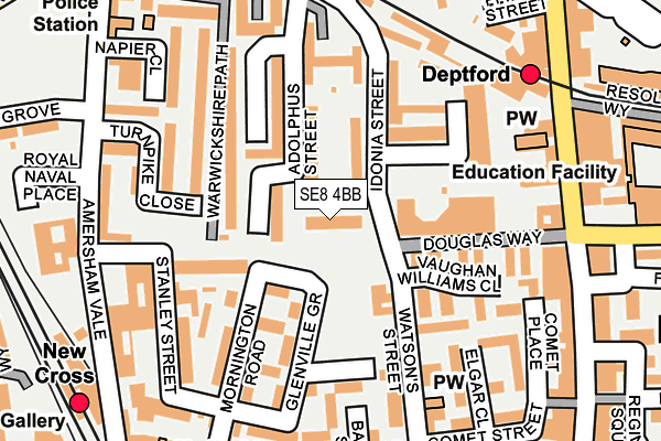 SE8 4BB map - OS OpenMap – Local (Ordnance Survey)