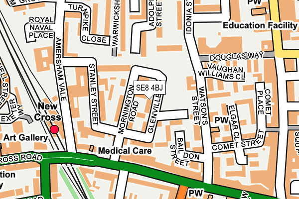 SE8 4BJ map - OS OpenMap – Local (Ordnance Survey)