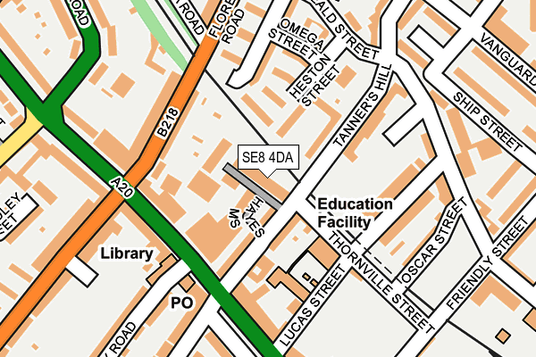 SE8 4DA map - OS OpenMap – Local (Ordnance Survey)