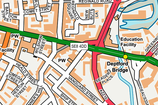 SE8 4DD map - OS OpenMap – Local (Ordnance Survey)