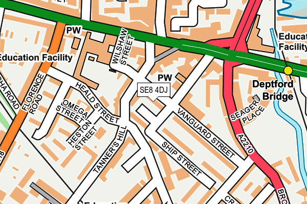SE8 4DJ map - OS OpenMap – Local (Ordnance Survey)