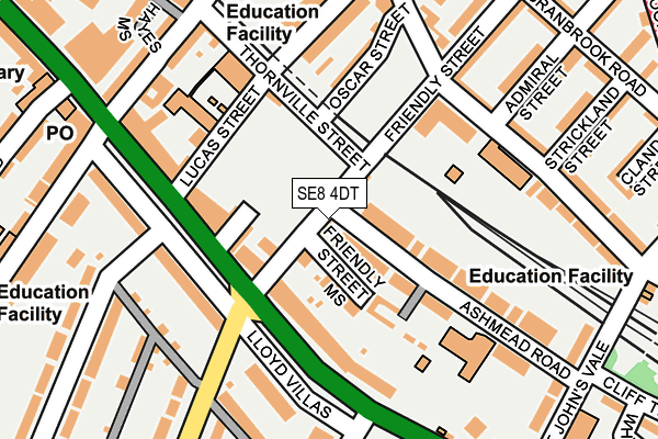 SE8 4DT map - OS OpenMap – Local (Ordnance Survey)