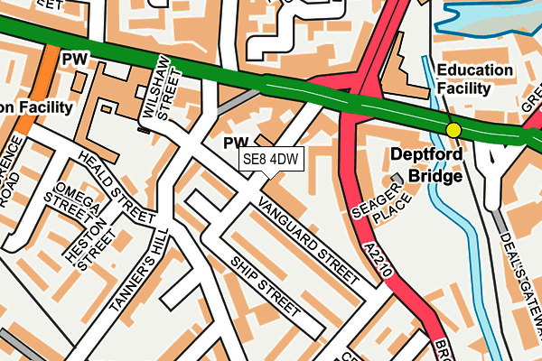 SE8 4DW map - OS OpenMap – Local (Ordnance Survey)