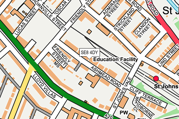 SE8 4DY map - OS OpenMap – Local (Ordnance Survey)