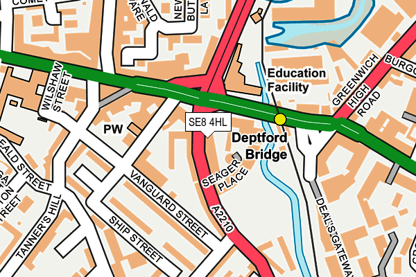 SE8 4HL map - OS OpenMap – Local (Ordnance Survey)