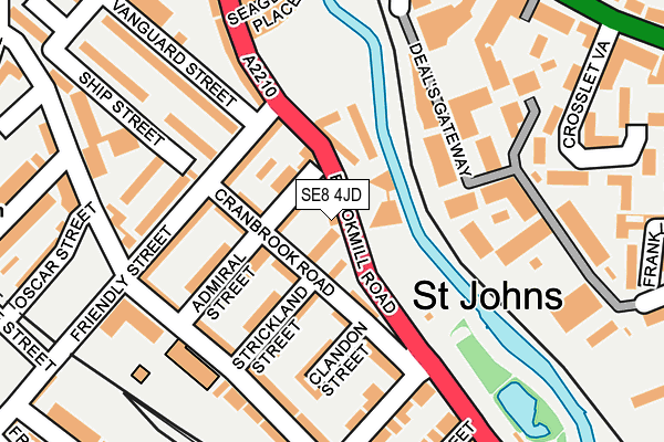 SE8 4JD map - OS OpenMap – Local (Ordnance Survey)