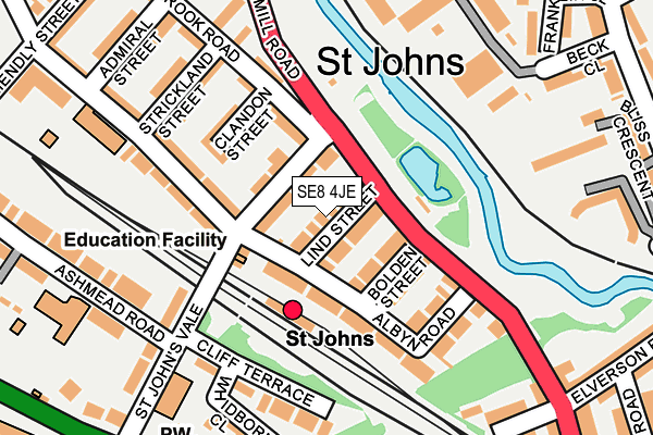SE8 4JE map - OS OpenMap – Local (Ordnance Survey)