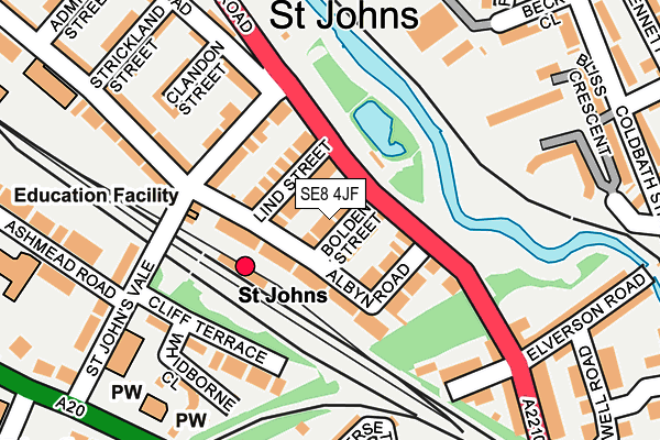 SE8 4JF map - OS OpenMap – Local (Ordnance Survey)