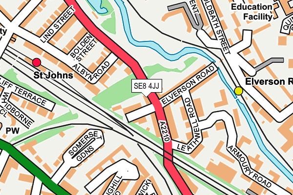 SE8 4JJ map - OS OpenMap – Local (Ordnance Survey)