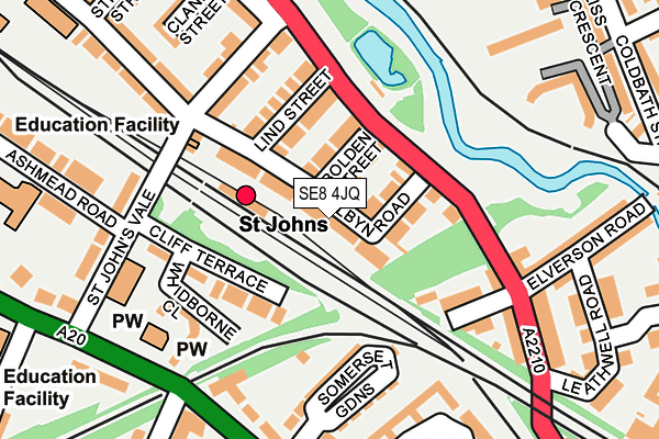 SE8 4JQ map - OS OpenMap – Local (Ordnance Survey)