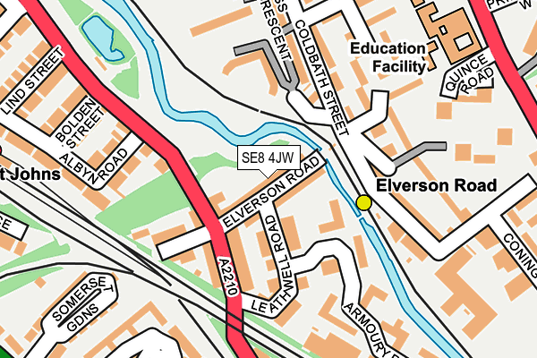 SE8 4JW map - OS OpenMap – Local (Ordnance Survey)