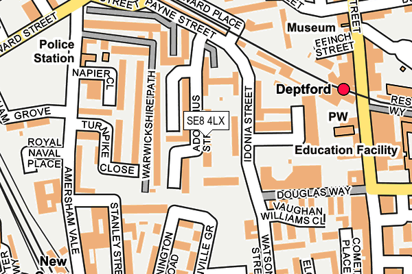 SE8 4LX map - OS OpenMap – Local (Ordnance Survey)
