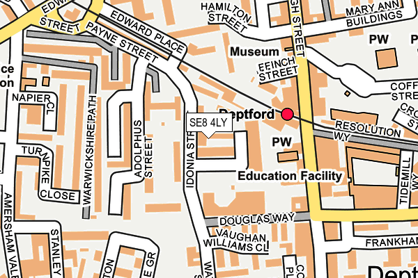 SE8 4LY map - OS OpenMap – Local (Ordnance Survey)