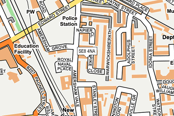 SE8 4NA map - OS OpenMap – Local (Ordnance Survey)