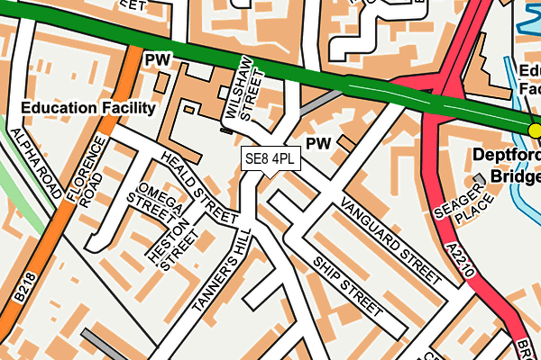 SE8 4PL map - OS OpenMap – Local (Ordnance Survey)