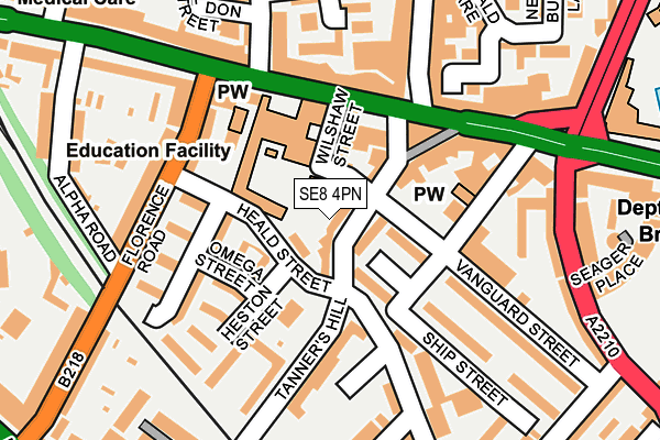 SE8 4PN map - OS OpenMap – Local (Ordnance Survey)