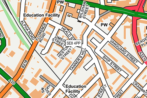 SE8 4PP map - OS OpenMap – Local (Ordnance Survey)