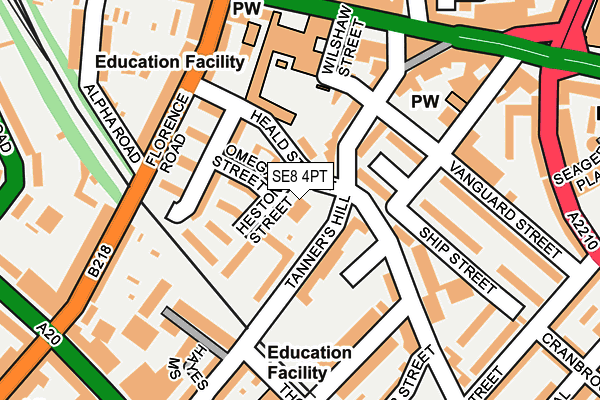 SE8 4PT map - OS OpenMap – Local (Ordnance Survey)