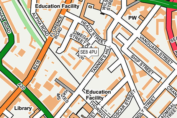 SE8 4PU map - OS OpenMap – Local (Ordnance Survey)