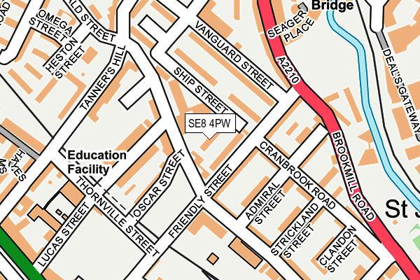 SE8 4PW map - OS OpenMap – Local (Ordnance Survey)