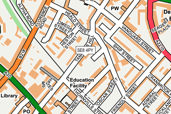SE8 4PY map - OS OpenMap – Local (Ordnance Survey)
