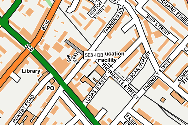 SE8 4QB map - OS OpenMap – Local (Ordnance Survey)
