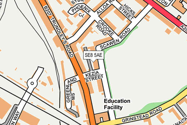 SE8 5AE map - OS OpenMap – Local (Ordnance Survey)
