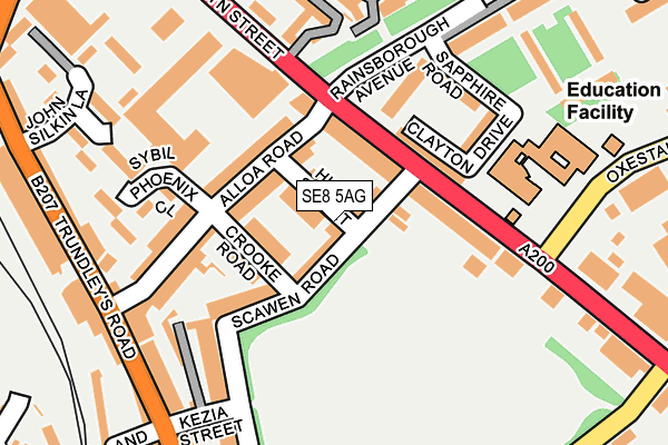 SE8 5AG map - OS OpenMap – Local (Ordnance Survey)