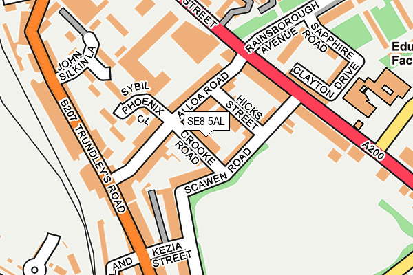 SE8 5AL map - OS OpenMap – Local (Ordnance Survey)