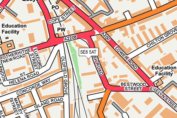 SE8 5AT map - OS OpenMap – Local (Ordnance Survey)