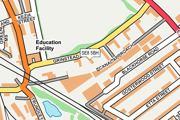 SE8 5BH map - OS OpenMap – Local (Ordnance Survey)