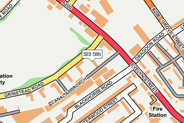 SE8 5BN map - OS OpenMap – Local (Ordnance Survey)