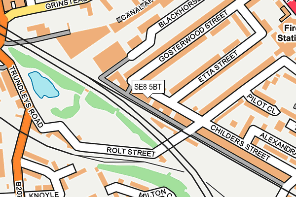 SE8 5BT map - OS OpenMap – Local (Ordnance Survey)