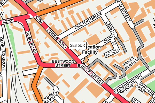 SE8 5DR map - OS OpenMap – Local (Ordnance Survey)