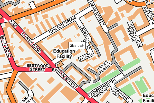 SE8 5EH map - OS OpenMap – Local (Ordnance Survey)