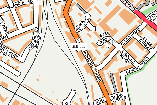 SE8 5EJ map - OS OpenMap – Local (Ordnance Survey)
