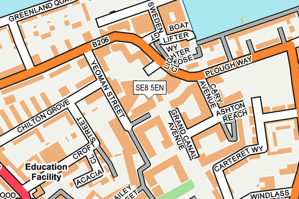 SE8 5EN map - OS OpenMap – Local (Ordnance Survey)