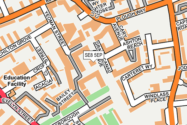 SE8 5EP map - OS OpenMap – Local (Ordnance Survey)