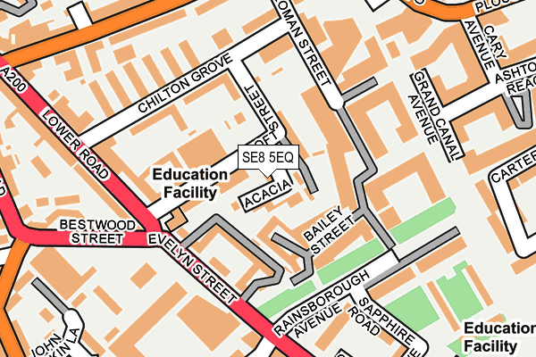 SE8 5EQ map - OS OpenMap – Local (Ordnance Survey)