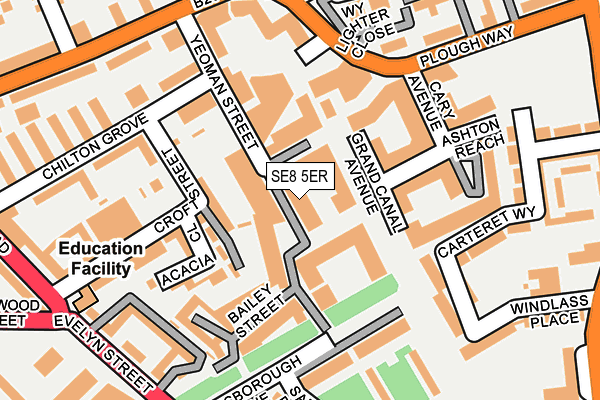 SE8 5ER map - OS OpenMap – Local (Ordnance Survey)
