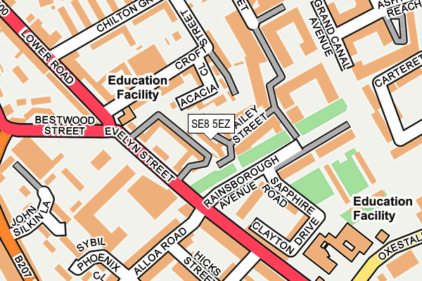 SE8 5EZ map - OS OpenMap – Local (Ordnance Survey)