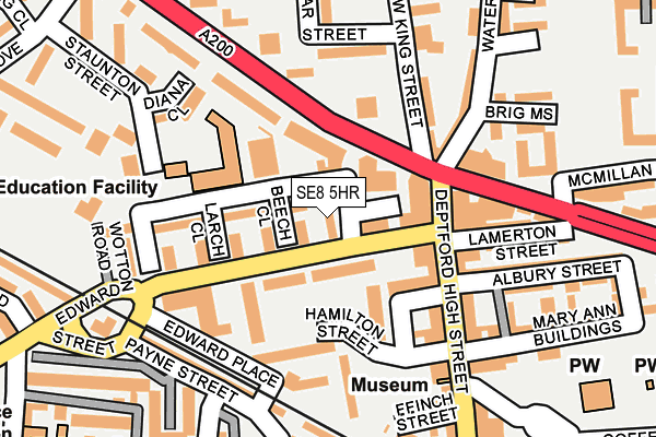 SE8 5HR map - OS OpenMap – Local (Ordnance Survey)