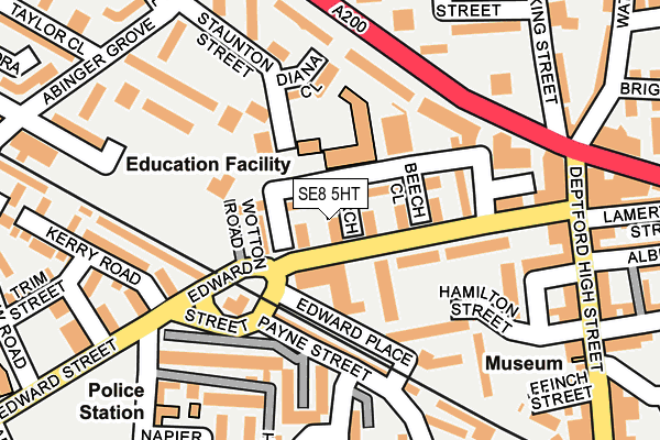 SE8 5HT map - OS OpenMap – Local (Ordnance Survey)