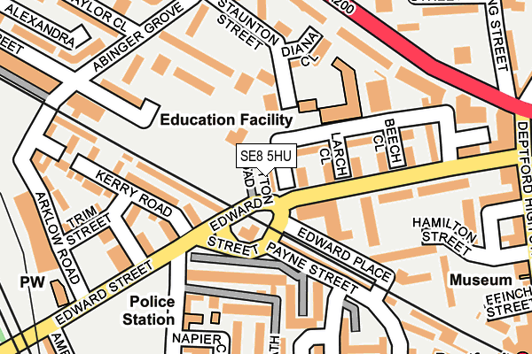 SE8 5HU map - OS OpenMap – Local (Ordnance Survey)