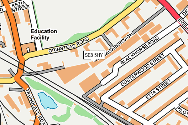 SE8 5HY map - OS OpenMap – Local (Ordnance Survey)